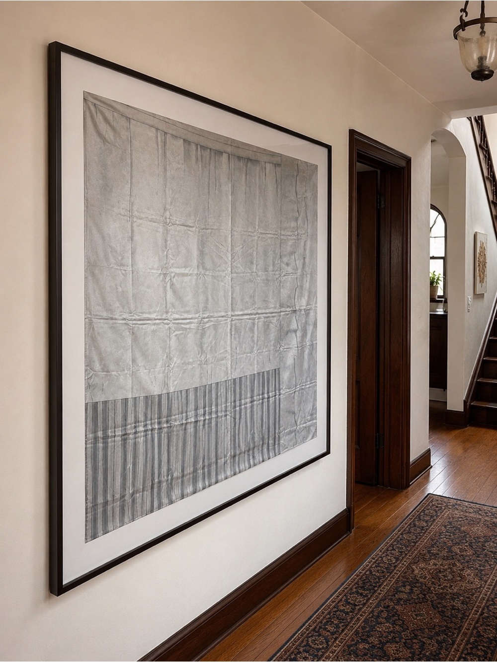 PRADA Vintage Oversized Silk Scarf Shawl 53” X 53” Gray Minimalist Logo Print - Picture 9 of 17